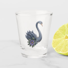 Zwei Herzen, eine Reflexion – Romantische Schwanen Schnapsglas