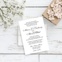 Zwei Herzen Elegante Script Hochzeit Einladung