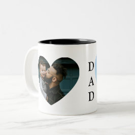 Zwei-Herzen-Foto-Vater-Tassen Zweifarbige Tasse