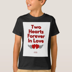 Zwei Herzen für immer in der Liebe Jungs schwarz T T-Shirt