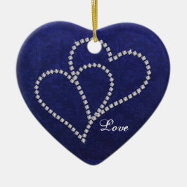 Zwei Herzen gebundene - Imitat-Diamant - Keramik Ornament