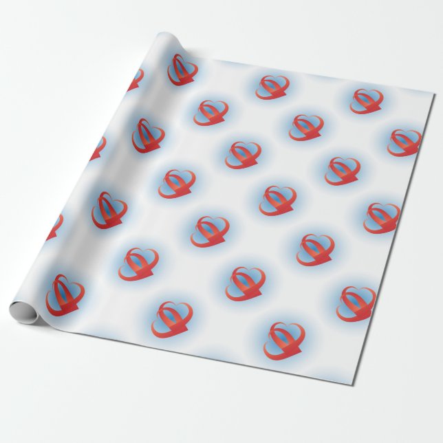 Zwei Herzen Geschenkpapier (Ungerollt)
