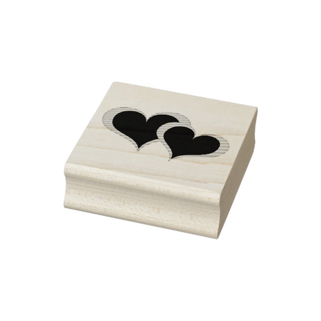Zwei Herzen Gummistempel (Stempel)