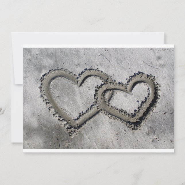 Zwei Herzen Hochzeit Einladung (Vorderseite)