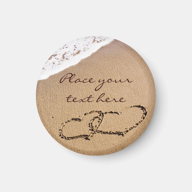 Zwei Herzen im Sand Magnet (Vorne)