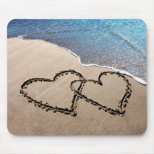 Zwei Herzen in der Sand-Mousepad Mousepad (Vorne)