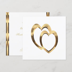 Zwei Herzen in Imitate Gold Verlobung Einladung