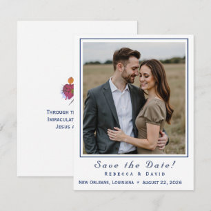 Zwei Herzen Katholische Flat Save The Date Karte