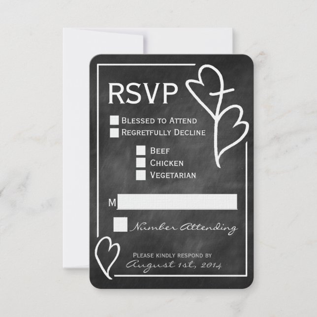 Zwei Herzen kreuzen religiöse Hochzeitskarte RSVP Karte (Vorderseite)