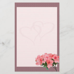 Zwei Herzen mit rosa brauner Hochzeit Briefpapier