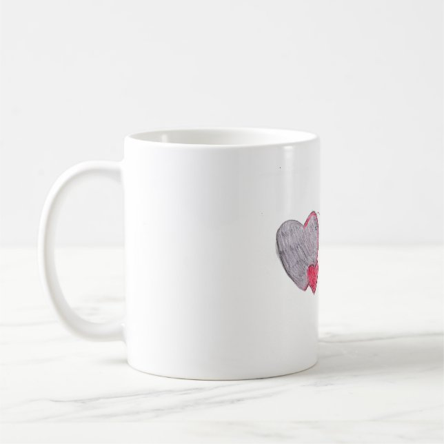 Zwei Herzen mit Schmetterling Kaffeetasse (Links)
