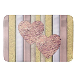 Zwei Herzen, Muster mit Glanz Badematte