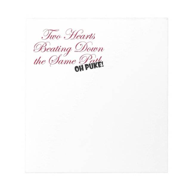 Zwei Herzen Notizblock (Vorderseite)