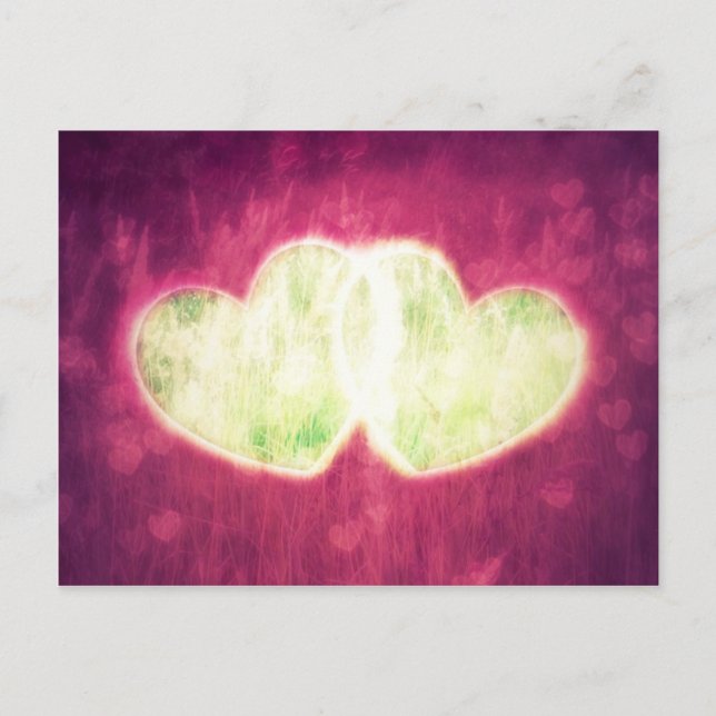 Zwei Herzen Postkarte (Vorderseite)