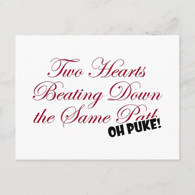 Zwei Herzen Postkarte (Vorderseite)