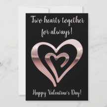 Zwei Herzen Rose Gold Schwarz Valentinstag