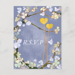 Zwei Herzen: RSVP-Postkarten für Hochzeiten Einladungspostkarte