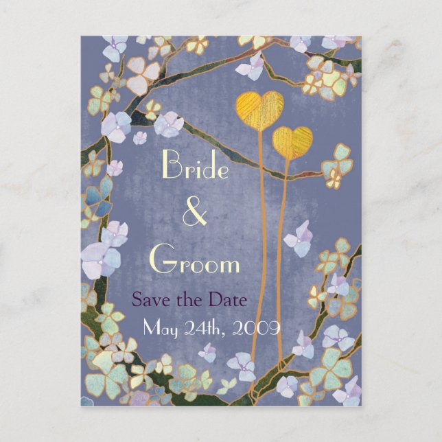 Zwei Herzen: Save the Date Hochzeitskarten Ankündigungspostkarte (Vorderseite)