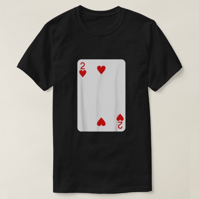 Zwei Herzen spielen Karten Halloween Kostümdecke T-Shirt (Design vorne)