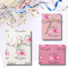 Zwei Herzen treffen sich als eine individuelle Hoc Geschenkpapier Set