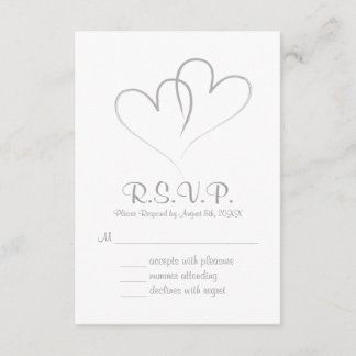 Zwei Herzen verwoben Wedding RSVP Card Karte