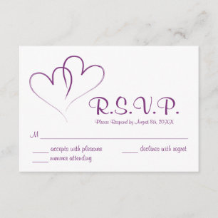 Zwei Herzen verwoben Wedding RSVP Card Karte