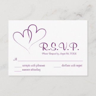 Zwei Herzen verwoben Wedding RSVP Card Karte