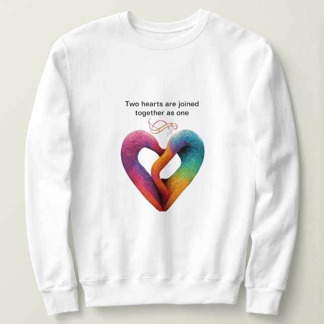 zwei Herzen werden als eine zusammengeführt Sweatshirt (Design vorne)