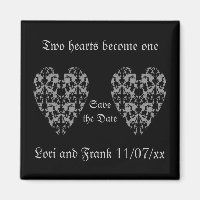 Zwei Herzen werden zu einem, der den Datums-Magnet