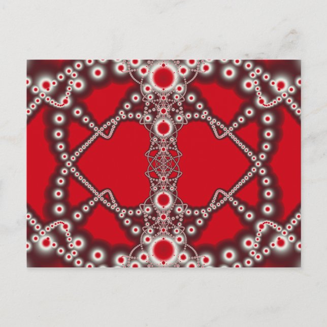 Zwei Herzenvalentine-Fraktale Feiertagspostkarte (Vorderseite)