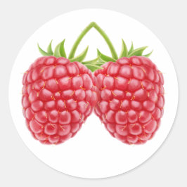 Zwei Himbeeren Runder Aufkleber
