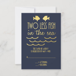 Zwei Hochzeiten mit Royal Blue Gold RSVP Karte