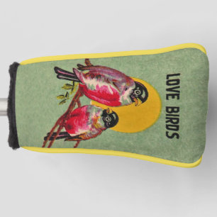Zwei Hübsche Black Pink Love Birds Sun Green Golf Headcover