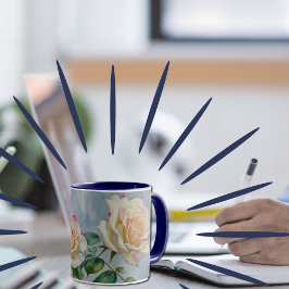 Zwei Hübsche Rose Blume Art Cup Tasse