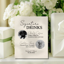 Zwei Hunde Hochzeitsignatur Drinks Bar signieren