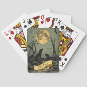 Zwei Hunde und der Mond Spielkarten