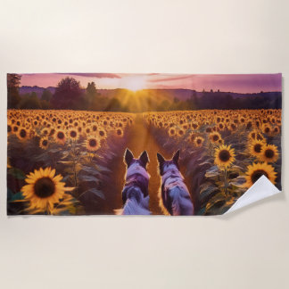 Zwei Hundekuchen Strandtuch