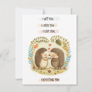 Zwei Igel, die ich Ihnen Liebe Card Behalten habe Feiertagskarte