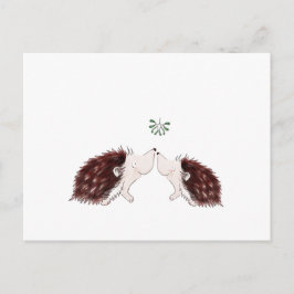 Zwei Igel unter dem Mistleton Postkarte