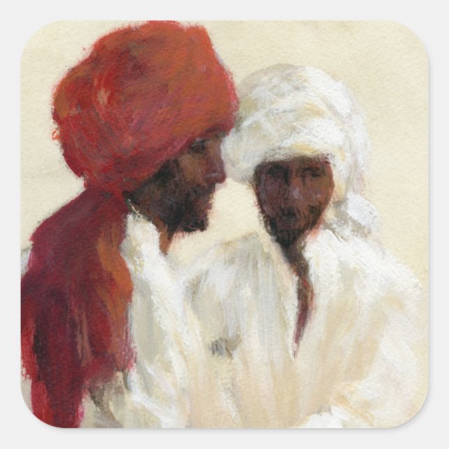 Zwei Imams Quadratischer Aufkleber (Vorderseite)