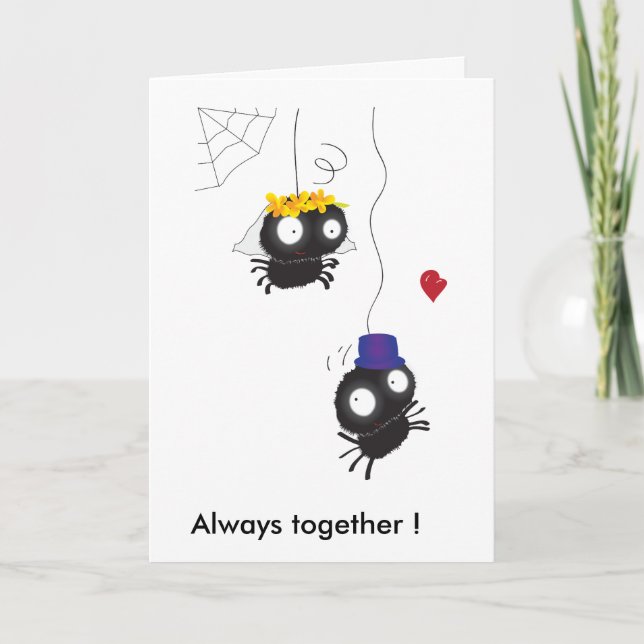 zwei immer zusammen wedding Spinnen! Karte (Vorderseite)