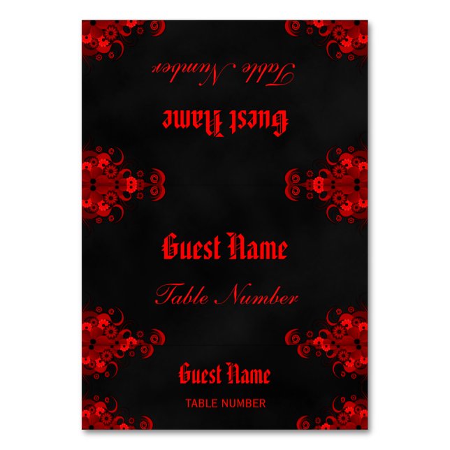 Zwei in einer Platzkarte und Tag Tischnummer (Vorderseite)