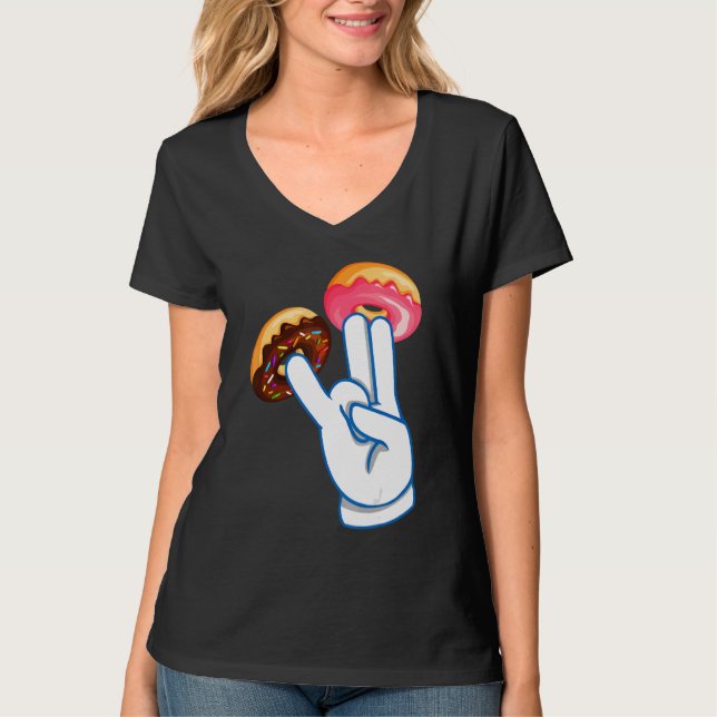 Zwei in rosa Shocker Männer Frauen spenden T-Shirt (Vorderseite)