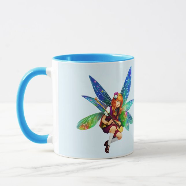 Zwei indene Fare mit großen blauen Flügeln Tasse (Links)