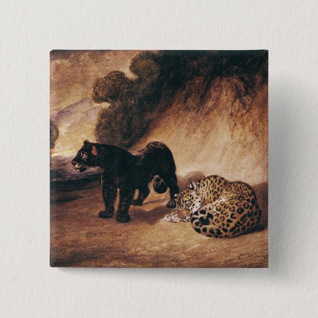 Zwei Jaguare von Peru Button (Vorderseite)