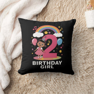 Zwei Jahre altes Geburtstag Mädchen Süß 2. Geburts Kissen