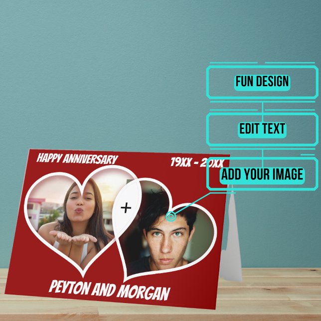 Zwei Jahre des Herzens Karte (Your anniversary is a time to celebrate the things you love most about each other.)