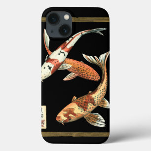 Zwei Japaner Koi Goldfisch auf schwarzem title_seo2