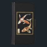 Zwei japanische Koi Goldfish auf schwarzem Hinterg Galaxy S4 Geldbeutel Hülle<br><div class="desc">Dieses Bild repräsentiert zwei leuchtend farbenfrohe Orange Koi Goldfish auf stilvollem schwarzen Hintergrund. Dieses zeitgenössische,  feine Kunstdrucken traditioneller inspirierter japanischer und orientalischer Details verleiht jedem Zazzle-Produkt Charakter.</div>