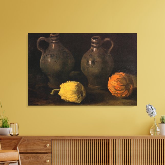 Zwei Jars und zwei Pumpkins von Vincent van Gogh Leinwanddruck (Insitu (Wohnzimmer))